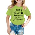 thumbnail image 1 of PMVFHDE Filles Hauts Tendance T-Shirts Tunique Graphique T-Shirt pour Filles Tee Shirt Hauts Manches Courtes Filles Hauts Tube Enfant Filles Mignon Graphique Col Rond Manches Courtes Tee Été T-Shirt Vert Clair,8-9 Ans, 1 of 5