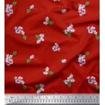 thumbnail image 1 of Soimoi Poly Georgette Fabric Leaves & Azalia Floral Printed Fabric 1 Yard 52 Inch Wide, 1 of 5