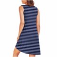 thumbnail image 4 of Pyjama pour Femmes Zeophrasy Femmes Imprimé avec Poches Chemises de Nuit Sans Manches Vêtements de Nuit devant Plissé Nuisette Col Rond Robe de Nuit Clearacne Moins de 5, 4 of 7