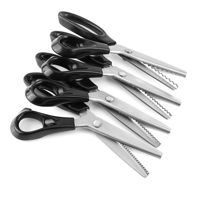 WALFRONT Fabric Decorative Round/Triangle Edge Pinking Shears Scissors Stainless Steel Clipper Large Scallop Cut 3 5 7mm For Professional And Domestic Use