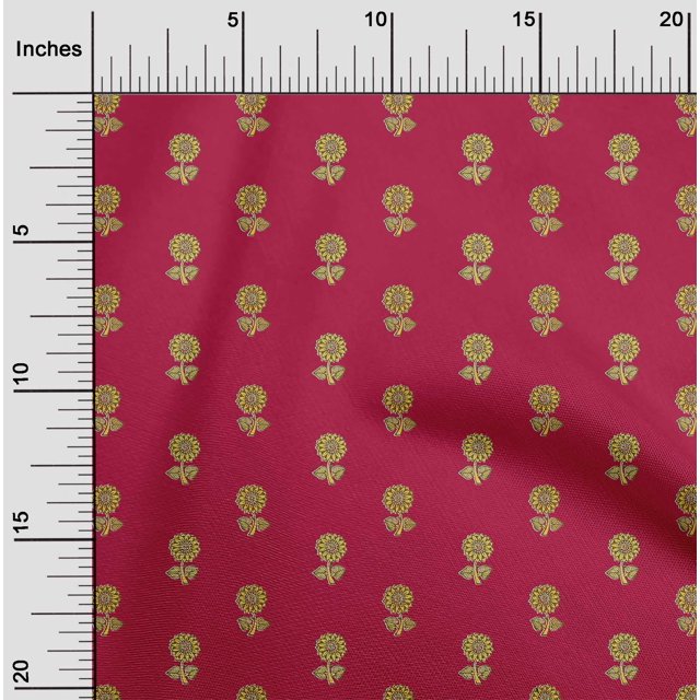 oneOone Cotton Poplin Fabric Floral Block Fabric Prints By Yard 42 Inch Wide