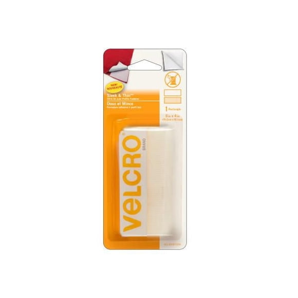 VELCRO® BRAND Sleek and Thin™ Stick On 6" x 4" tape