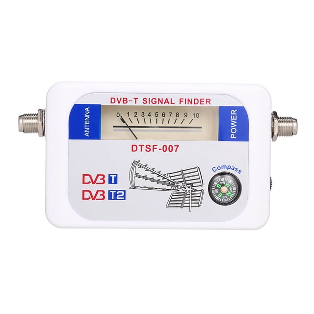 Graflsoa Détecteur de Signal Satellite Portable SF-007W avec Boussole, Antenne TV DVB-T/T2, Sans Batterie Incluse, Blanc