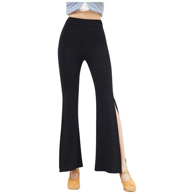AherBiu Flare Yoga Pants Pantalon pour Femmes à Fente, Jambe Évasée, Extensible, Confortable, Entraînement, Danse
