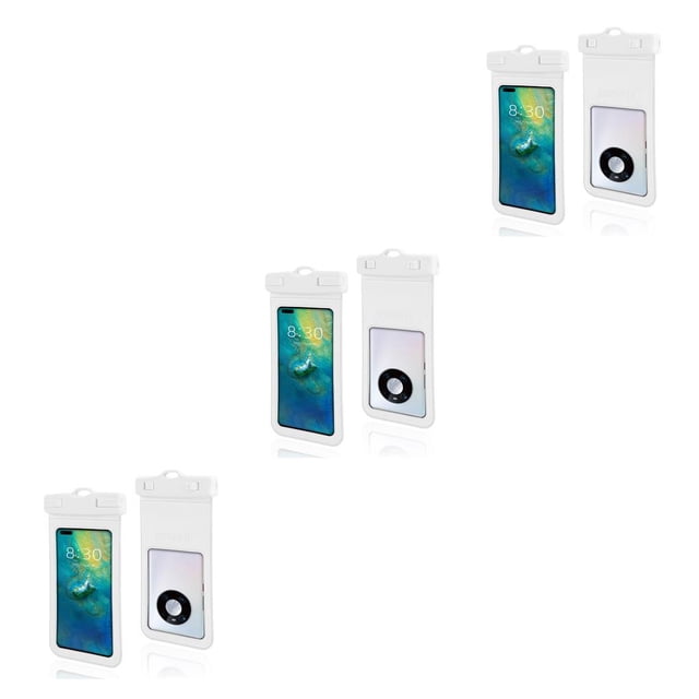 Baohd Waterproof Phone Pouch Underwater Dry Bag Water Sports Protection Case White 3Set