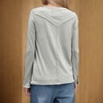 thumbnail image 4 of Yanlir Haut à Manches Longues Col Rond Décontracté Couleur Unie Confortable Extensible pour Femmes (Gris, TG), 4 of 8