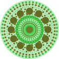 thumbnail image 1 of Ahgly Company Tapis Rond Lavable en Machine Intérieur Transitionnel Vert, 4 Pieds Rond, 1 of 7