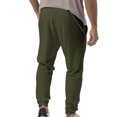 thumbnail image 3 of UKAP Men Sweatpants Elastic Waist Pants Drawstring Trousers Loose Summer Bottoms Army Green XS, 3 of 4