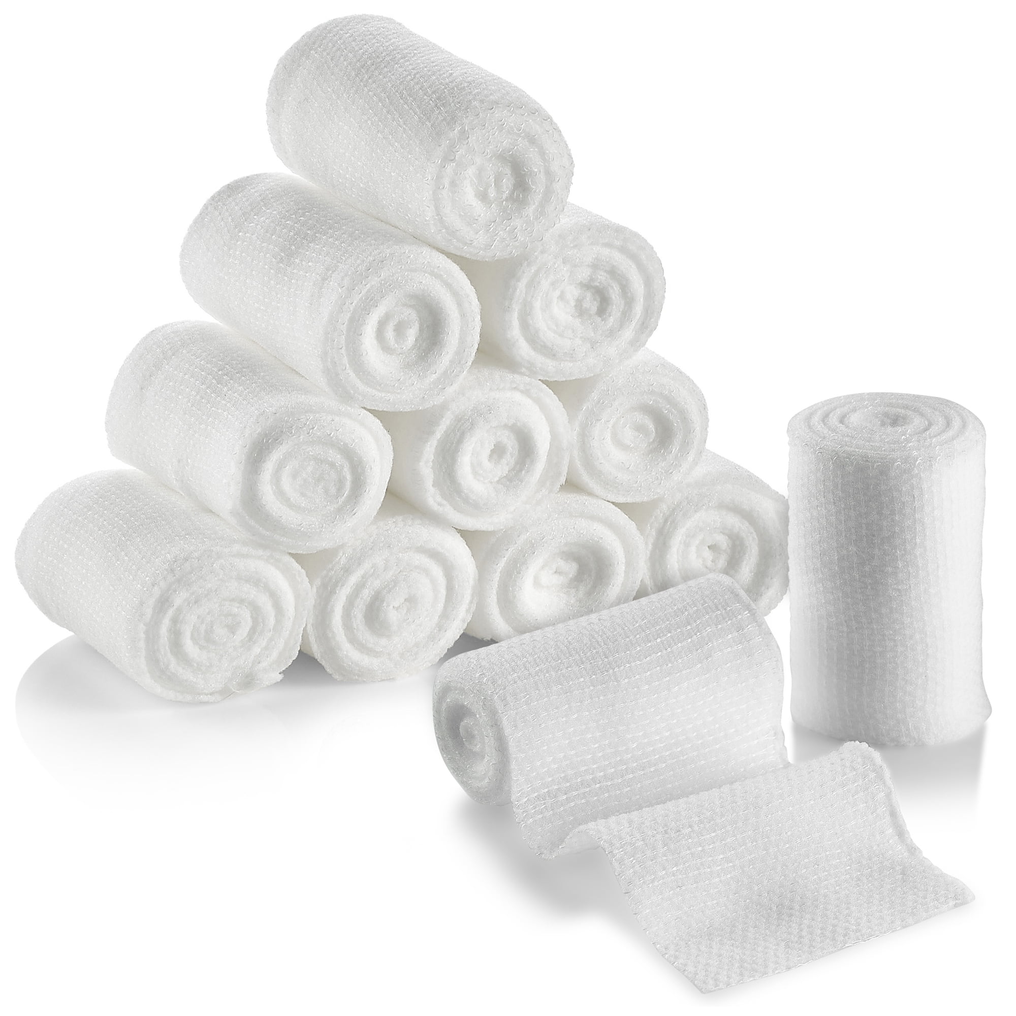MEDca Gauze Bandage Rolls, Pack of 12 – 2" x 4.1 Yards Each, Medical Grade Stretch Bandage Wrap for Wound Dressing and First Aid Kits