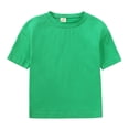 thumbnail image 2 of MIASHUI Boys Summer Tracksuit Outfits Solid Color Short Sleeve Shirts Shorts Outfits,Dark Green,8-9 Years, 2 of 9