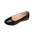 thumbnail image 1 of Flat for Womens Slip on Almond Toe Stone Embossing Micro Wedge Soft Sole Spring Summer Casual Shoes Black, 1 of 9
