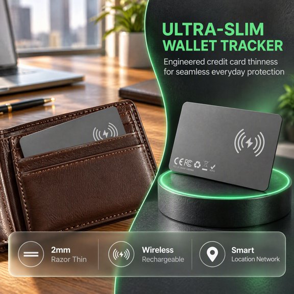 FzsteelSmart Carte de Suivi, Carte de Recherche de Portefeuille Ultra Mince pour iOS, Carte de Localisation d'Appareils Rechargeable pour Usage Quotidien