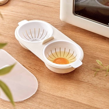 2 Cavity Microwave Egg Cooker, Breakfast Double Row Egg Cooker, Poached Egg Cup Kitchen Cooking Gadgets,Microwave Egg Poacher, Boiled Eggs Maker for Egg McMuffin Hamburg Breakfast Sandwiches