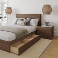 thumbnail image 4 of Nexera Milo 3-Piece Reversible Storage Bedroom Set, Brown, Queen, 4 of 6
