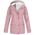 thumbnail image 1 of Pisexur Surchemise Veste Femme Veste de Pluie Unie Veste d'Extérieur Imperméable Imperméable à Capuche Coupe-Vent Chemises avec Poches Veste d'Automne Surchemises, 1 of 6