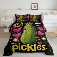 thumbnail image 2 of Pickle Comforter Set Twin Size,Cartoon Vegetable Printed Bedding Sets Cute Cucumber Pattern Bedding Comforter Sets for Pickle Lovers Down Comforter Cute Pickle Print Duvet Set, 2 of 7