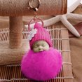 thumbnail image 1 of Cute PomPom Sleeping Key Chains Keyrings Bags Charm Pendant, 1 of 4