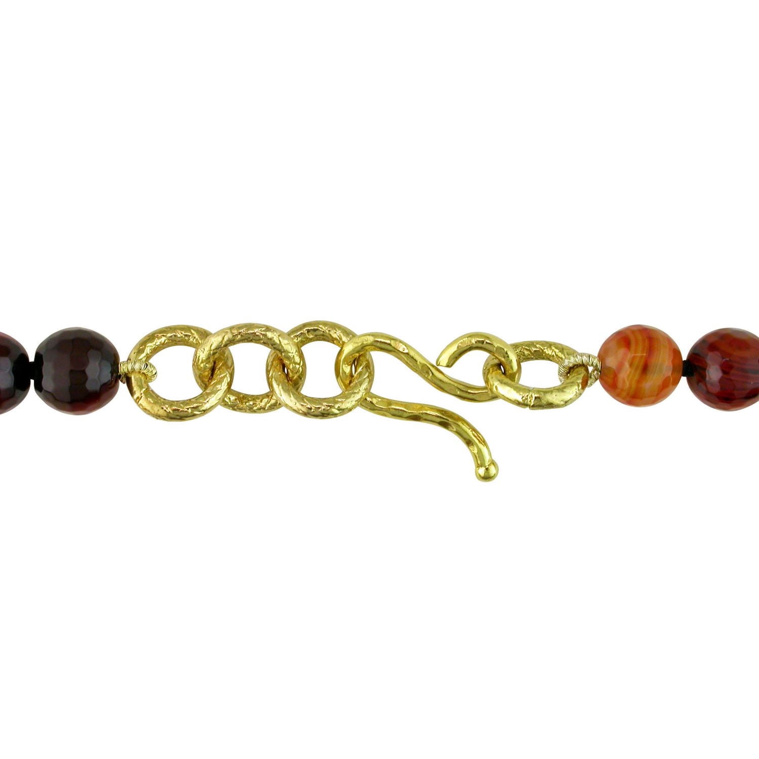 Tangelo Multi-Brown Agate Goldtone 3-Strand Beaded Necklace, 18"