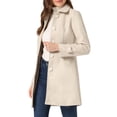 thumbnail image 4 of INSPIRE CHIC Manteau Trench-Coat Beige à Col Peter Pan pour Femme, 4 of 5