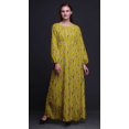 thumbnail image 2 of Bimba Robe Maxi d'Été Décontractée pour Femmes en Georgette Mousse à Imprimé de Plumes d'Aigle, Longue, Taille Élastique - Petit, 2 of 5