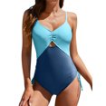 thumbnail image 1 of Charmo Womens Color Block One Piece Swimsuits V Neck Monokini Bathing Suits, 1 of 6