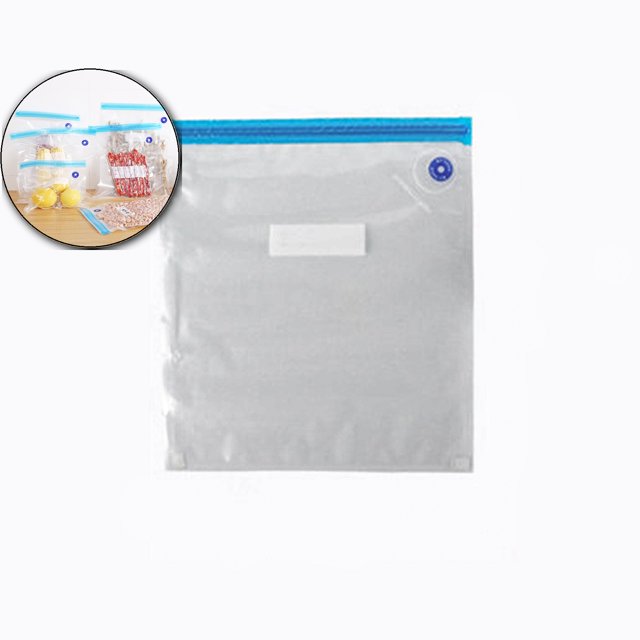 Dvruxg 10 Pcs Reusable Vacuum Food Bags, Clear Storage Pouches, Double Zipper Seal Packaging for Kitchen Pantry Use