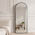 thumbnail image 4 of Hometrends Miroir Aluminum Curb , Pleine Longueur, 22x58 po., Miroir à Bord Supérieur Arqué, Finition Noir Brossé, Miroir de Décoration d'Intérieur, avec Cadre. À Accrocher ou à Poser Contre le Mur., 4 of 5