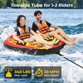 thumbnail image 4 of Costway Towable Tube for Boating 1 or 2 Person Inflatable Boat Tube for Youth & Adult Red, 4 of 10