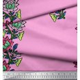 thumbnail image 2 of Soimoi Modal Satin Fabric Leaves & Floral Block Fabric Prints by Yard 42 Inch Wide, 2 of 3