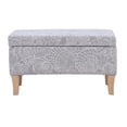 thumbnail image 3 of Linon Stephanie Wood Upholstered Storage Ottoman in Stone Gray, 3 of 14