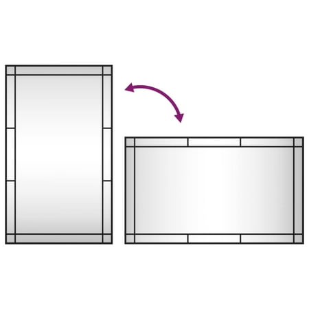 vidaXL Miroir Mural Noir 60x100 cm Rectangle Fer