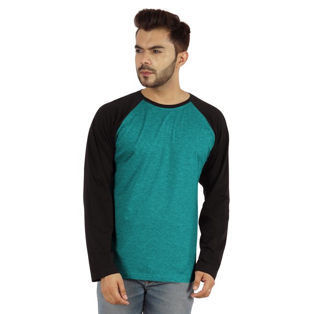 Inkmeso Men's Regular Fit Round Neck Shirt Solid Raglan Long Sleeve T-Shirts