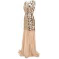 thumbnail image 4 of SMihono Robe Maxi Bohème d'Été pour Femmes Grande Taille Mode Robe Longue Maxi Sans Manches à Col en V à Paillettes pour Soirée, Bal de Promo, Plage, Évasée, 4 of 4