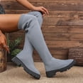 thumbnail image 4 of Womens Winter Boots Casual Over-The-Knee Chunky Heel Low Heel Boots, 4 of 8