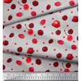 thumbnail image 2 of Soimoi Cotton Cambric Fabric Raspberry,Strawberry & Cherry Fruits Printed Fabric 1 Yard 56 Inch Wide, 2 of 3
