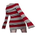 thumbnail image 4 of Robe à Manches Longues pour Femmes Épaules Dénudées Robe Pull à Rayures Color Block Ajustée Moulante Décontractée Mode Urbaine Noir m, 4 of 5
