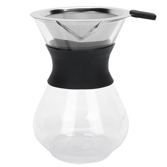 Pour Over Coffee Maker, High Heat Resistance With Stainless Steel Filter Glass Coffee Pot, Home For Coffee Lovers Coffee Dishwasher Cleaning 400ml