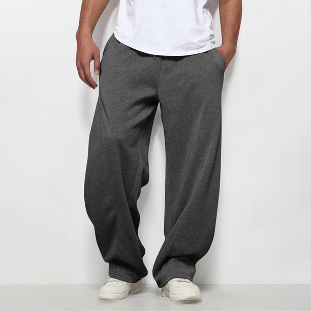 belvet Wide-Leg Baggy Pants Mサイズ　グレー LNWUY Men's Baggy Pants Wide Leg Drawstring Waist Loose Sweatpants