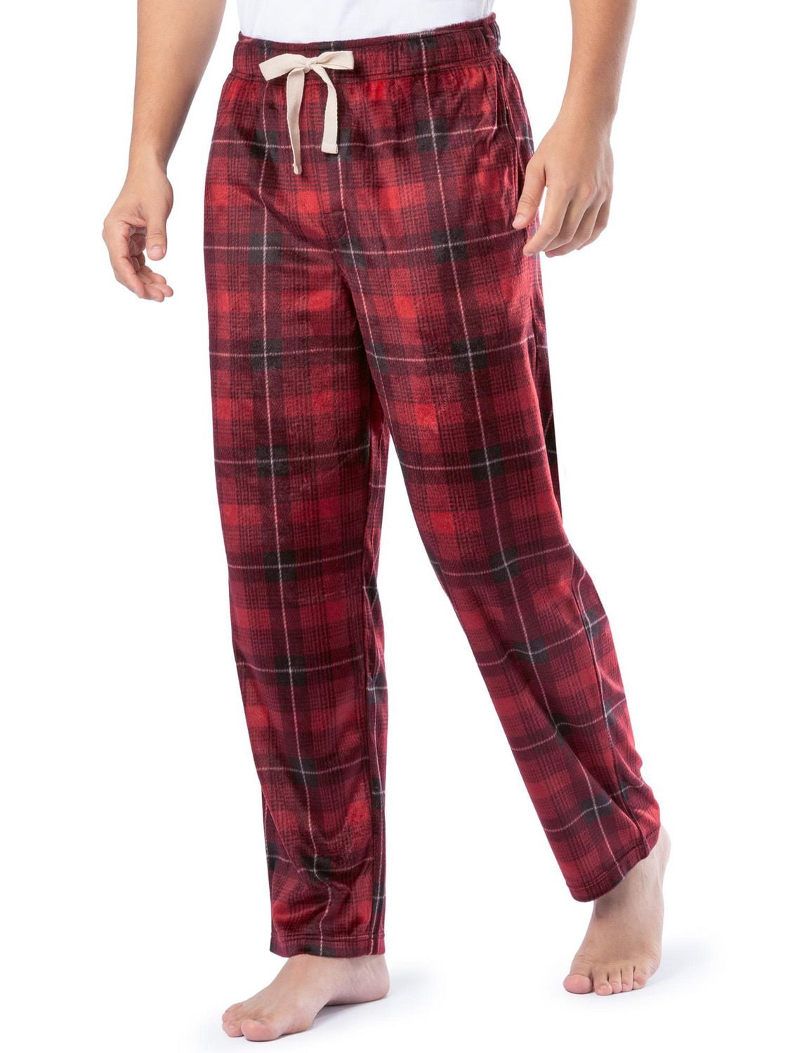 Fruit of the Loom Men's Microfleece Lounge Pants, red