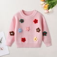 thumbnail image 2 of Splozh Baby Boy Fall Clothes Cute Handmade Flower Knitted Sweaters for Small and Medium Sized Children Pink,3-4 Years, 2 of 6