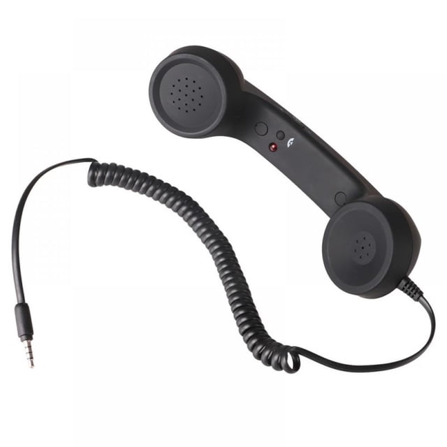 Combiné de Téléphone Rétro Classique et Confortable Haut-Parleur Micro Récepteur d'Appel pour Téléphones Android 7 Couleurs 3,5 mm