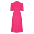 thumbnail image 5 of LOVZFMLL Robe d'Été pour Femme Grande Taille2025 Décontractée à Manches Courtes Taille Empire Coupe Ample Évasée Plissée Maxi Robe T-Shirt Rose Vif G, 5 of 5