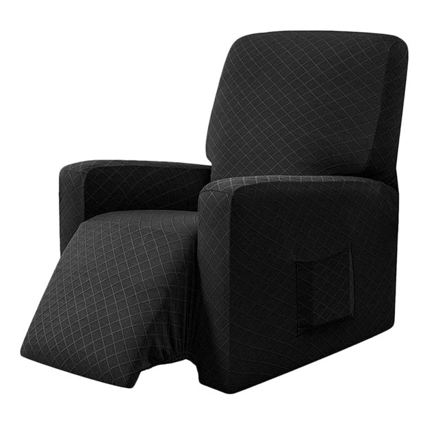 Housse Élastique Antidérapante pour Fauteuil Inclinable, Douce, Noire