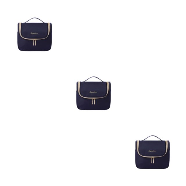 ZheElen Polyester Travel Storage Bag Dustproof And Waterproof Large Capacity Cosmetic Bag Portable Navy 3Set