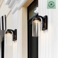 thumbnail image 4 of 12W LED Integrated Matte Black Outdoor Wall Sconce with Clear Glass Shade, 4 of 7