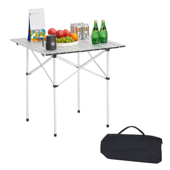 VEVOR 28 ft Folding Camping Table Portable Aluminum Outdoor Picnic Roll up Table Carry Bag