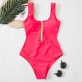 thumbnail image 3 of UPPADA Women's One Piece Swimsuit Cute Floral Front Swimwear Boat Neck Spaghetti Straps Bathing Suit Tummy Control High Cut Ruched Swimsuit Modest Vintage Bathing Suit Clearance Hot Pink,Xl, 3 of 6