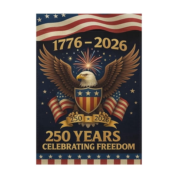 XZNGL Drapeau de Jardin du 4 Juillet Double Face Patriotique Décoration de Cour 17.72 Po x 11.81 Po Drapeau Extérieur en Polyester pour Célébration de la Fête de l'Indépendance