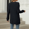 thumbnail image 4 of yoeyez Tunique en Tricot pour Femmes, Chandails à Manches Torsadées Patchwork, Col Ras du Cou Raglan, Chemises à Manches Longues, Hauts Mode Automne 2024, Noir, TTG, 4 of 6