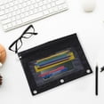 thumbnail image 5 of Dvruxg 2 Pcs Trousse à Crayons, Trousse à Crayons à Trois Trous Fermeture Éclair Simple Sac de Rangement de Documents en PVC Transparent, Trousse à Crayons Grande Capacité avec Fermeture Éclair Trousse de Reliure Transparente, 5 of 5